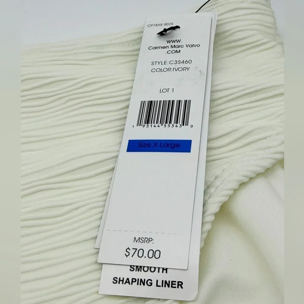 NWT Carmen Marc Valvo Ivory Bikini Bottom XL
